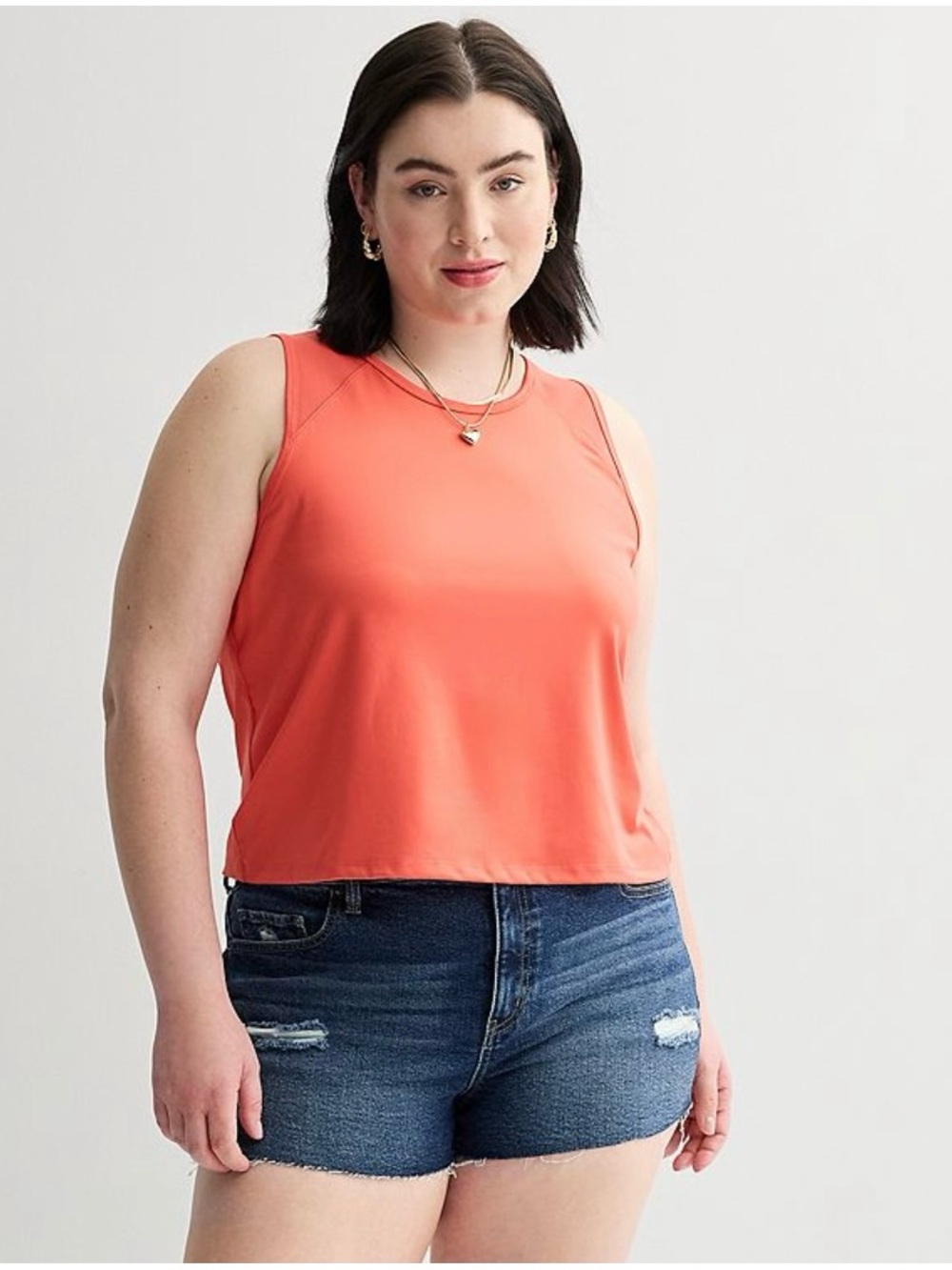 Juniors' Plus Size SO Relaxed Mesh Shoulder Tank Top 3X NWT